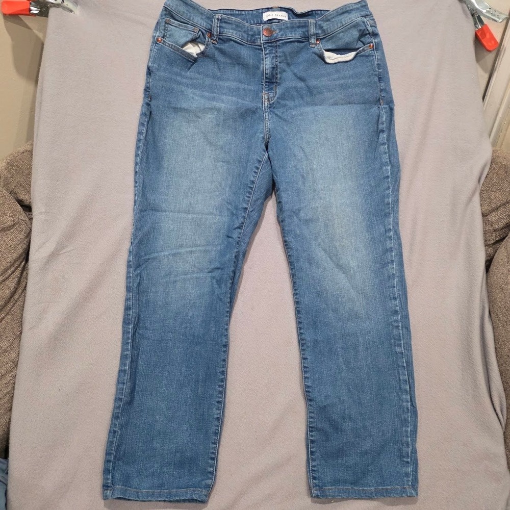 Lane Bryant Flex Magic Waistband Mid Rise Straight Leg Jeans Blue Denim Plus 20